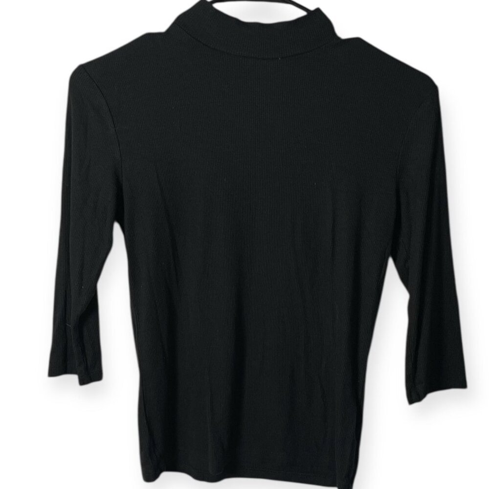 Prologue Black Mock Neck Quarter Sleeve Top – Women’s Small